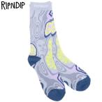 リップンディップ RIPNDIP HYPNOTIC SOCKS(GREY/LAVENDER)RIPNDIP靴下 リッピンディップ靴下 リップンディップくつ下 ソックス