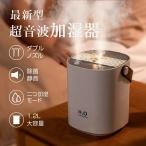 加湿器 小型 超静音 ダブルノズル 卓上加湿器 1.2L大容量 軽量 除菌 LEDライト 空焚き防止 保湿 上部給水式 子供部屋 寝室 家庭用 職場仕事 オフィス リビング