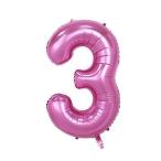 パーティーパーク アルミバルーン ピンク 数字 ナンバー ０−９選べる 組み合わせ自由 約90? 誕生日 誕生会 パーティー 飾り付け (3