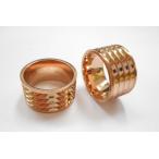 Yahoo! Yahoo!ショッピング(ヤフー ショッピング)BiBi ステンレス316Lリング（指輪）ピンクゴールド（4溝） 幅：12.0mm 溝幅：2.0mm