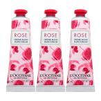 [並行輸入品][3本セット]ロクシタン ローズ ハンドクリーム  30ml 箱なし[ハンドクリーム ネイルクリーム][メール便送料無料]