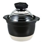 ショッピング土鍋 HARIO GNR-150-B-W フタがガラスのご飯釜1合〜2合用[直火専用 食洗機対応][炊飯 土鍋 おかゆ ご飯鍋 ごはん鍋 直火 ガス火 萬古焼 日本製 ハリオ][送料無料]