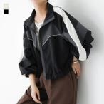 ブルゾン レディース アウター ライトアウター ジャケット 羽織 長袖 スタンドカラー 配色「メール便不可」「30」
