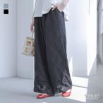 パンツ レディース ボトムス ロング丈 ワイド カットジャカード ダイヤ柄 裏地付き セットアップ ハシゴレース 50代 60代 春 夏「メール便可」「10」
