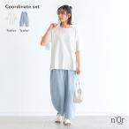 2点コーデセット 2026 レディース 汗じみ防止 汗じみ Ｔシャツ カットソー 半袖 トップス デニム パンツ ボトムス ヒッコリーパンツ「メール便不可」「30」