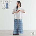 2点コーデセット 2026 レディース ワイドパンツ 接触冷感 冷感 ボトムス カットソー シアー チェック柄 半袖 トップス Tシャツ 綿100％ 「メール便不可」「30」