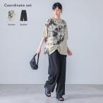 2点コーデセット 2026 レディース カットソー 接触冷感 半袖 夏 春  Tシャツ パンツ ボトムス スラックス 体型カバー オシャレウォーカー「メール便不可」「30」