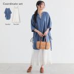 2点コーデセット 2026 レディース ブラウス 春 夏 デニムブラウス デニムシャツ ワンピース ペチコート 体型カバー オシャレウォーカー「メール便不可」「30」