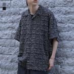 シャツ メンズ トップス 半袖 羽織 カジュアルシャツ カットジャカード ジャガード フリンジ オープンカラー セットアップ 春 夏「メール便不可」「20」