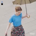 カットソー レディース トップス Tシャツ 半袖 パイピング リブ Uネック メロー 春 夏「メール便可」「10」