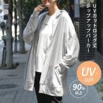 パーカー レディース トップス 長袖 ロング丈 指穴 パーカー 羽織り UV UVカット 紫外線対策 無地 シンプル 春 夏 オシャレウォーカー「メール便可」「10」