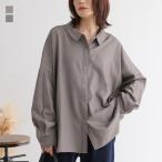 シャツ 長袖 レディース トップス ブラウス ロングシャツ 羽織 シャーリング ドロップショルダー 襟付き スナップボタン セットアップ「メール便可」「10」