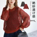 ニット トップス レディース 春 夏 秋 冬 メッシュニット クルーネック メッシュ 「メール便不可」「20」