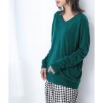 レディース トップス ニット カシミヤタッチ Vネック ショート丈ニット セーター カシミヤタッチシンプルVネックニット【メール便不可】