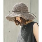 ペーパーハット レディース 春夏 帽子 つば広 ハット リボン 細リボン 麦わら帽子 手編み ストローハット 『細リボンペーパーハット』【メール便不可】
