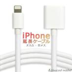 iPhone 延長 ケーブル iPad iPod 充電 データ 出力 転送 オス メス ホワイト 白 1.0m