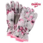 オシュコシュ OSHKOSH B'goshスキー手袋 スキーグローブ キッズ 子ども用 ガールズ 女の子 お花柄グレーピンク【4才〜8才】