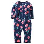 カーターズ Carter's カバーオール 足なし フリース 紺お花 6m-24m