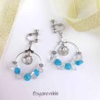 シェルパールイヤリング＆ピアス天然石水晶オリジナルジュエリークリスタルター...
