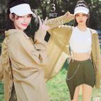 水着レディース タンキニ オーバーシャツ付き 3点セット 体型カバー おしゃれ 20代 30代 40代 ママ水着 フィットネス