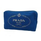 【未使用品】 PRADA 【プラダ】 1NA693 CANAPA LOGO キャンバス 化粧ポーチ ブルー（2203）