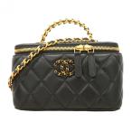 *SALE[6ab1762] Chanel косметичка matelasse цепь плечо овчина черный Gold металлические принадлежности 2way сумка 