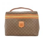 [6ac2190-k] Celine косметичка Macadam PVC Brown Gold металлические принадлежности [ б/у ] женский 