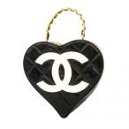 [6ae5531] Chanel косметичка matelasse Heart pa палатка кожа черный Gold металлические принадлежности [ б/у ] женский 