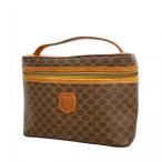 [6da0716] Celine косметичка Macadam PVC Brown Gold металлические принадлежности [ б/у ] женский 