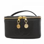 [6dc3408-k] Chanel косметичка черная икра s gold черный Gold металлические принадлежности [ б/у ] женский 