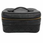 [6dc3664-k] Chanel косметичка Bicolore овчина черный Gold металлические принадлежности [ б/у ] женский 