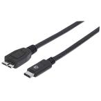 Manhattan USB 3.1 кабель USB Type-C ( мужской ) / microUSB Type-B ( мужской ) 3A 1 m (3 ft.