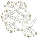 K&R ヘアピン パール 結婚式 卒業式 入学式 髪飾り ヘッドドレス 和装 アレンジ (ワイヤー 6本)