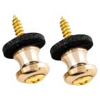 Musiclily Pro 10mm スチール製ストラップピン 小型ギターベース/ウクレレ用 、ゴールド（2個セット）