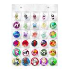 ETLIFE ウォールポケット 【特大ポケット 様々なグッズに対応】 缶バッジ ラバーストラップ アクリルキーホルダー 収納 透明