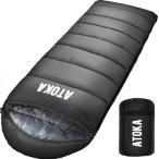 寝袋 ATOKA シュラフ 封筒型 軽量 保温 冬用 夏用 1.0Kg 1.4Kg 1.8Kg コンパクト オールシーズン 快適温度 簡単収納 軽量