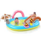 ショッピングプール すべり台 プール 大型 家庭用 噴水プール 滑り台付き 子供用 2.5M大型 着地クッション付き 輪投げ すべり台付き噴水マット 耐摩擦 耐高温 安全