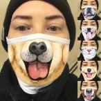 変装用マスク 2枚セット コスプレ ハロウィン ユニーク 洗える 仮装 パーティーグッズ   おもしろ 大人  女性用 男性用  猫 犬 3Dプリント立体 全店二点送料無料