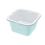 ショッピングf-05d リッチェル ざる ミントブルー 3600ml シェリー ザルバッとん 特盛 深 抗菌加工