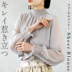 ショッピングシフォン トップス ブラウス セレモニー キレイ惹き立つフォーマルインナー シアー シフォン グレージュ 春秋ハイネック 無地 シンプル オフィス セ OTONA 40代 50代 60代
