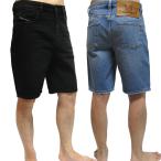 ショッピングdiesel DIESEL ディーゼル ビッグパッチ デニムハーフパンツ D-STRUKT-SHORT A02648 フチだけダメージ加工で自然な使用感です！