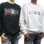 DIESEL ディーゼル 2重 レイヤードロゴプリント プルオーバー トレーナー S-NABEL-M クラック&発泡ロゴプリント！ ややオーバーサイズ