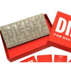DIESEL パンチングレザー モノグラム柄 2Way 小銭入れ取り外し可 札入れ PC MONOGRAM CONTINENTAL ZIP X09693 P6361 箱付き
