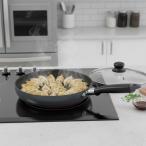 中華家 フッ素加工IH対応 ガラス蓋付餃子鍋（24cm） ガス火対応 IH対応 オール熱源 焦げ付きにくい ギョウザ  鍋 フライパン キッチン