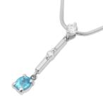 音羽屋■ パライバトルマリン/0.17ct ダイヤ/0.086ct Pt900/Pt850 ネックレス 鑑別書付き 仕上済【中古】