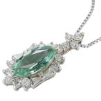 音羽屋■ パライバトルマリン/1.02ct ダイヤ/0.46ct K18WG ホワイトゴールド ネックレス 鑑別書付き 仕上済【中古】
