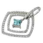 音羽屋■ パライバトルマリン/0.25ct ダイヤ/0.60ct K18WG ヘッド ペンダントトップ ソーティング付き 仕上済【中古】