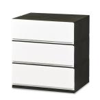 伸和 組み立て式チェスト　彩/P523 ホワイト/52cm×3段