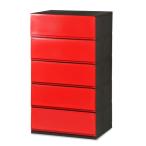 伸和 組み立て式チェスト　彩/P525 レッド/52cm×5段