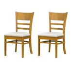 エイ・アイ・エス 白鏡面ダイニングテーブル用チェア2脚セット/TGKD-09x2 NA ナチュラル/幅42x奥行50x高さ80cm